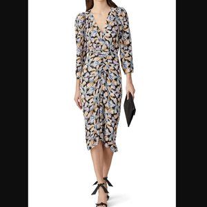 Rebecca Taylor Long Sleeve Bow Fleur Dress Silk Size 6